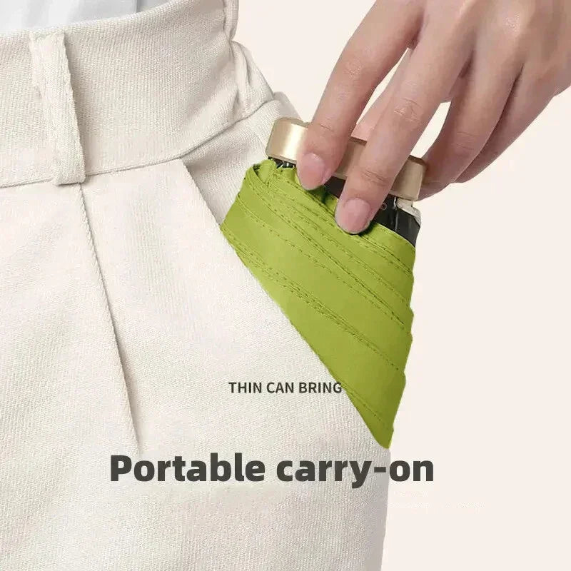 Ultra-Light UV Protection Umbrella - Compact, Foldable Design with Stainless Steel Handle for Sun & Rain, Durable 190T Canopy