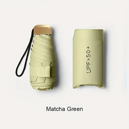 Ultra-Light UV Protection Umbrella - Compact, Foldable Design with Stainless Steel Handle for Sun & Rain, Durable 190T Canopy