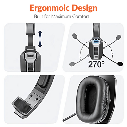 Noise Cancellation Bluetooth Headset (36hr Talk Time)