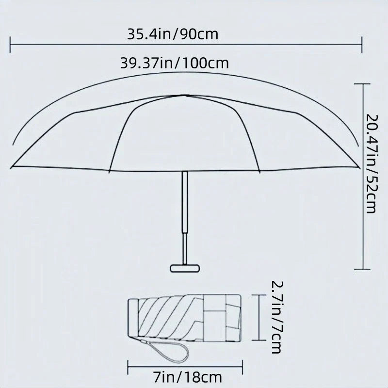 55% Off Mini Sun Umbrella Small Pocket Rain Umbrella Vinyl Folding UV Ultraviolet Protection Sun Shade Pocket Parasol Capsule